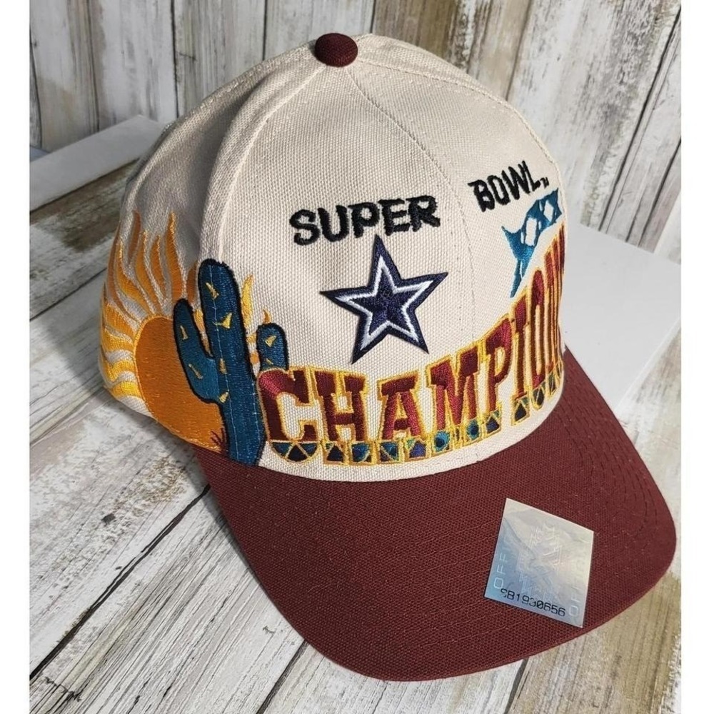 Vintage 1996 Dallas Cowboys Super Bowl XXX Champions Cap Desert Patch Logo New